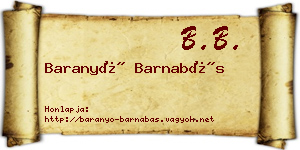 Baranyó Barnabás névjegykártya