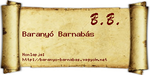 Baranyó Barnabás névjegykártya