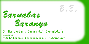barnabas baranyo business card